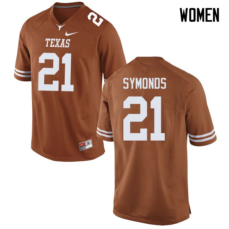 Women #21 Turner Symonds Texas Longhorns College Football Jerseys Sale-Orange